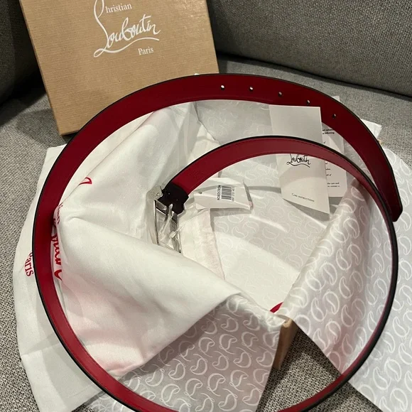 New Christian Louboutin Dark Brown Leather Belt - Picture 10 of 14